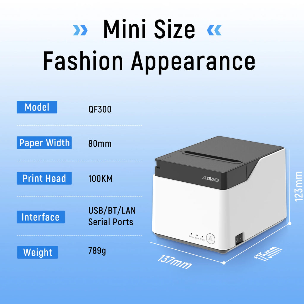 80mm High-Speed Ticket Printer with bluetooth Usb Thermal Receipt Printer Auto Cutter Receipt Pos Bill Printer