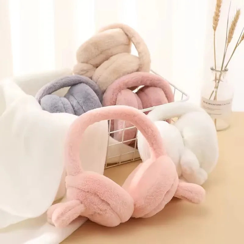 Fashion Lovely Cute Rabbit Ear Covers Women Custom Winter Outdoor Windproof Earmuffs