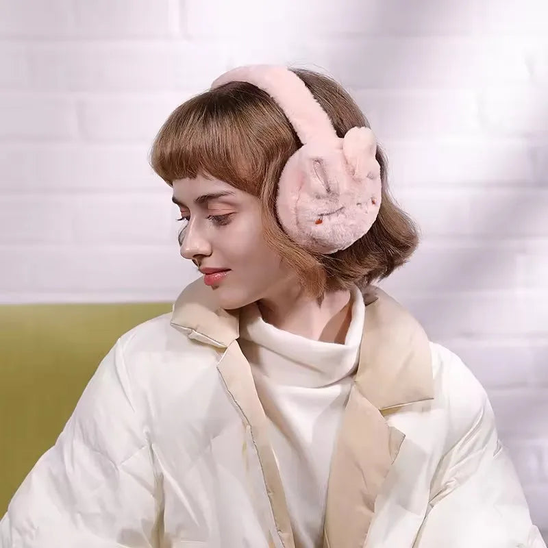 Fashion Lovely Cute Rabbit Ear Covers Women Custom Winter Outdoor Windproof Earmuffs