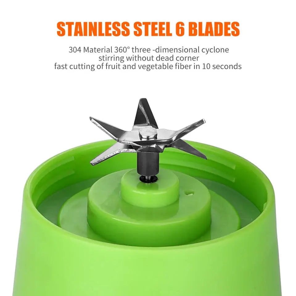 2024 Personal Electric Mini Ice Bottle Blender Home Usb 6 Blades Juicer Cup Machine Portable Fruit Juice Blenders Plastic
