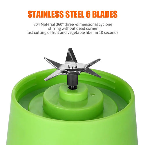 2024 Personal Electric Mini Ice Bottle Blender Home Usb 6 Blades Juicer Cup Machine Portable Fruit Juice Blenders Plastic