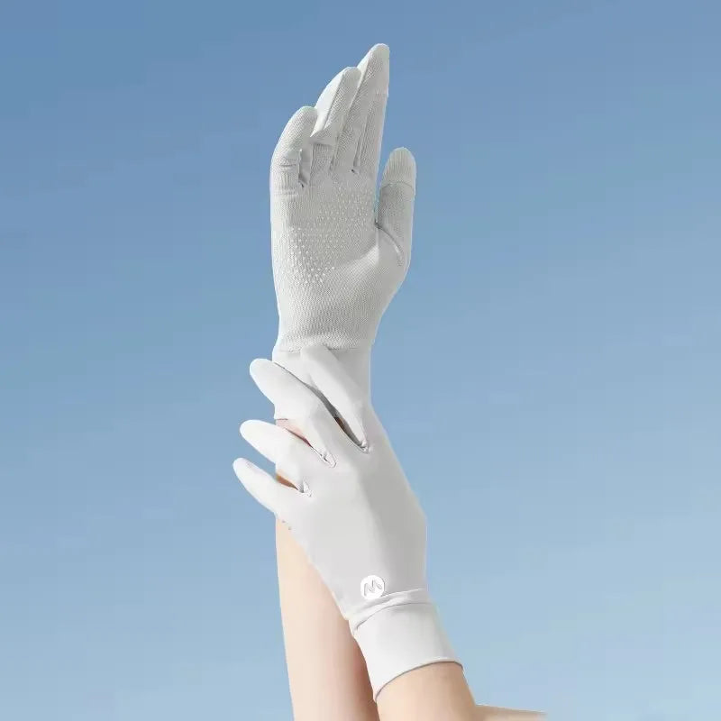 2026 Trending Summer Women's UPF50+ Finger-Tip Opening Breathable Lightweight Driving Hiking Beach Sunscreen Gloves