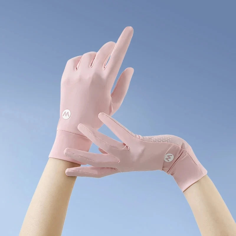 2026 Trending Summer Women's UPF50+ Finger-Tip Opening Breathable Lightweight Driving Hiking Beach Sunscreen Gloves
