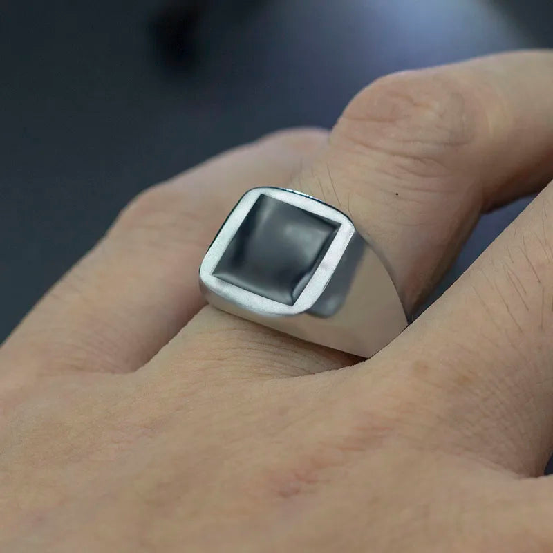 50 Pieces/Lot Fashion Simple Style Black Square Ring Classic Ring Wedding Engagement Party Jewelry Classic For Men Women Gift