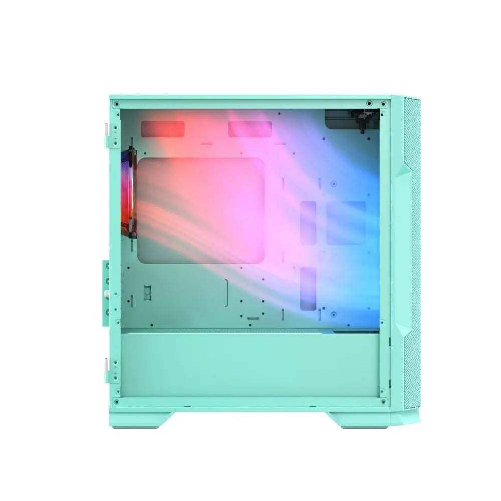 New Design OEM PC Tecnomall Cyan Gaming Computer Case Atx Pc Case Hd Usb3.0 Atx Game case 360 Water-cooled Glass Side