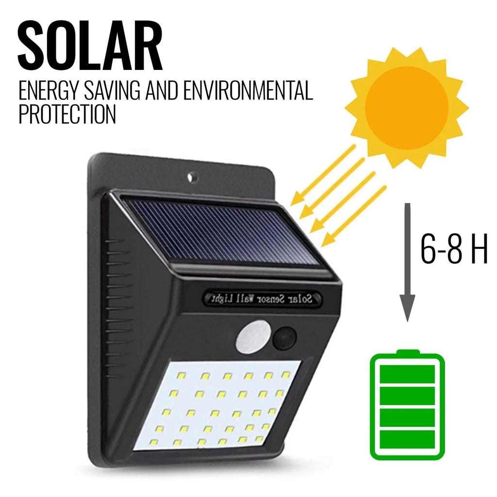 DB Brand Wireless 10 LED Solar Powered Outdoor Security Light with Motion Sensor Smart Home Feature