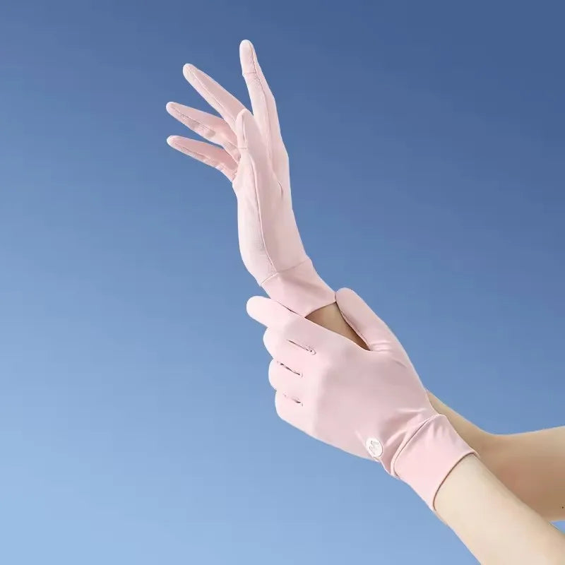 2026 Trending Summer Women's UPF50+ Finger-Tip Opening Breathable Lightweight Driving Hiking Beach Sunscreen Gloves