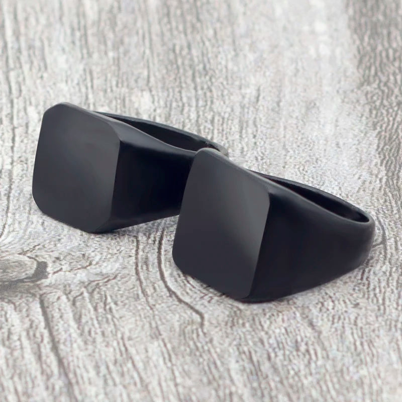 50 Pieces/Lot Fashion Simple Style Black Square Ring Classic Ring Wedding Engagement Party Jewelry Classic For Men Women Gift