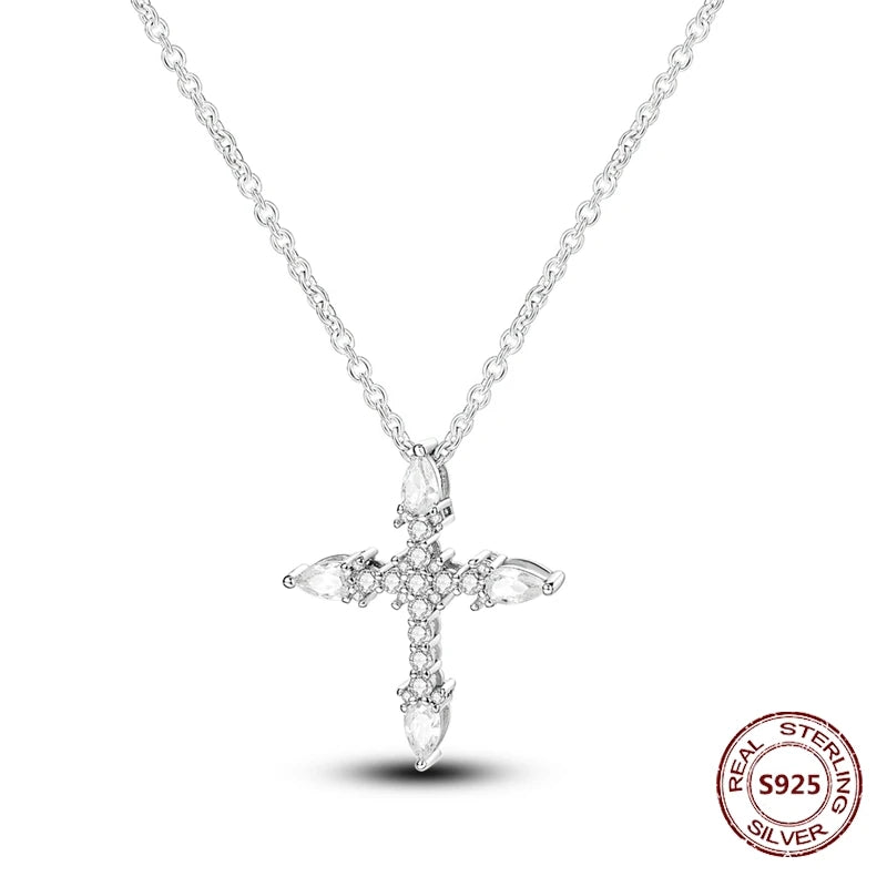 Butterfly Necklace 925 Sterling Silver Original Dragonfly Luminous Firefly Zircon Pendant Chain Link For Women Fine Jewelry Gift