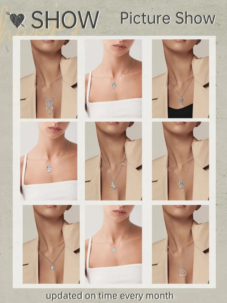 Butterfly Necklace 925 Sterling Silver Original Dragonfly Luminous Firefly Zircon Pendant Chain Link For Women Fine Jewelry Gift
