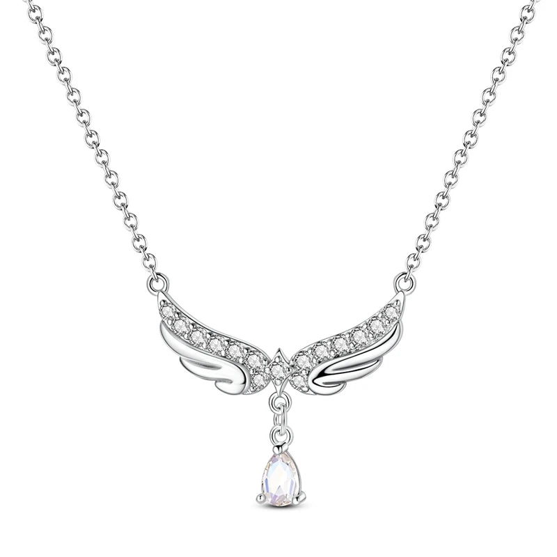 Butterfly Necklace 925 Sterling Silver Original Dragonfly Luminous Firefly Zircon Pendant Chain Link For Women Fine Jewelry Gift