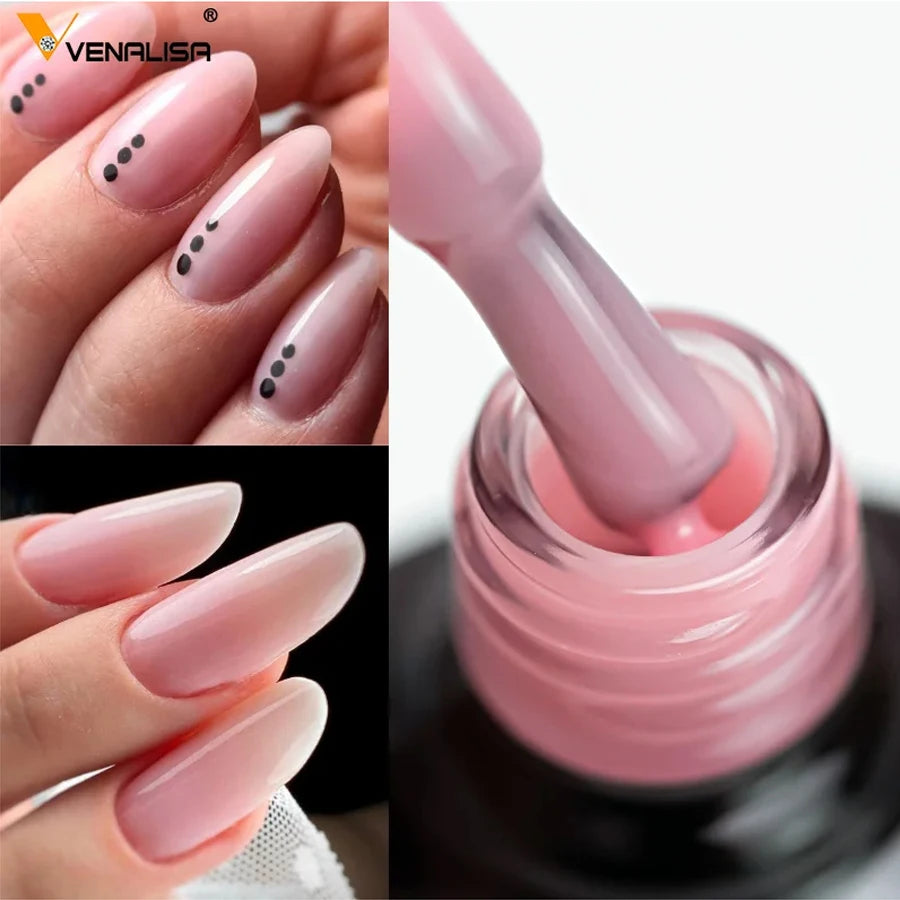 VENALISA 7.5ml Quick Construction Gel, Semi Transparent Jelly Nail Gel Polish, Strengthener Soak Off Gel