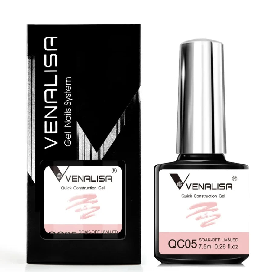 VENALISA 7.5ml Quick Construction Gel, Semi Transparent Jelly Nail Gel Polish, Strengthener Soak Off Gel