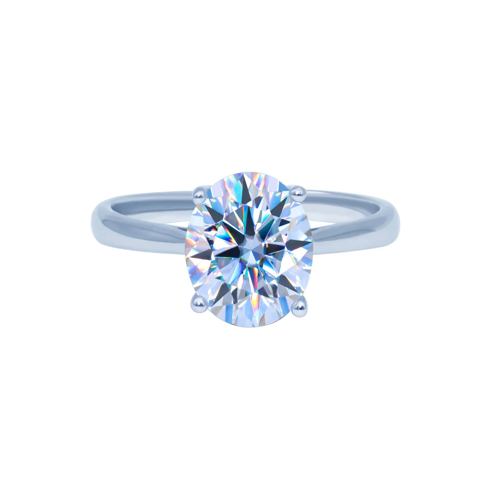 Princess 18K White Gold Plated D Color Moissanite Ring for Woman 925 Sterling Silver Engagement Wedding Ring 1-3Carat Oval Cut