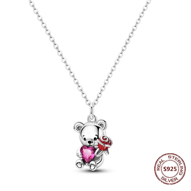 Butterfly Necklace 925 Sterling Silver Original Dragonfly Luminous Firefly Zircon Pendant Chain Link For Women Fine Jewelry Gift