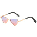 Funny Heart-Shaped Cat Dog Sunglasses Party Cosplay Costume Pet Glasses Photo Props Metal Sunglasses for Cats Small Dogs Dolls
