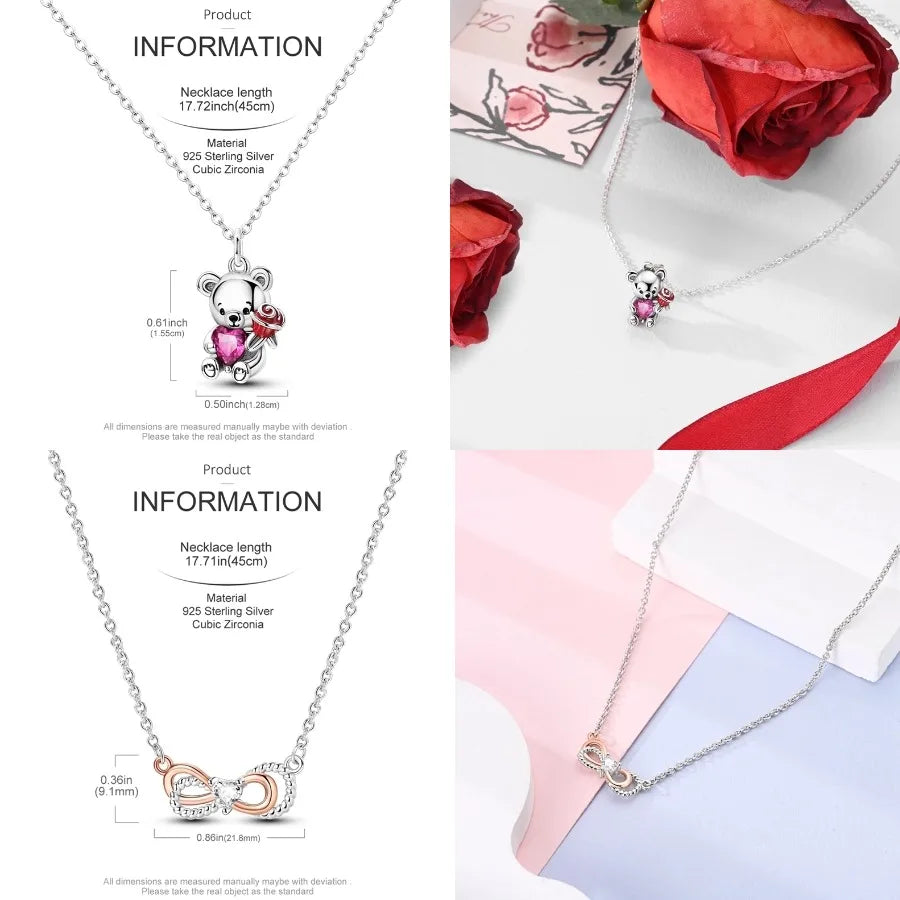 Butterfly Necklace 925 Sterling Silver Original Dragonfly Luminous Firefly Zircon Pendant Chain Link For Women Fine Jewelry Gift