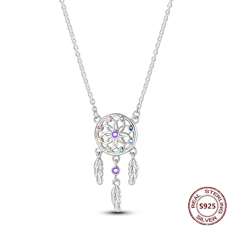 Butterfly Necklace 925 Sterling Silver Original Dragonfly Luminous Firefly Zircon Pendant Chain Link For Women Fine Jewelry Gift