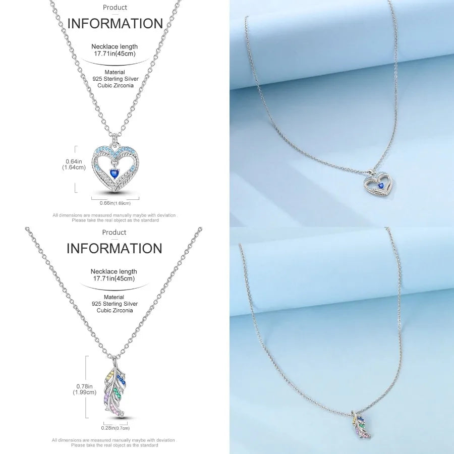 Butterfly Necklace 925 Sterling Silver Original Dragonfly Luminous Firefly Zircon Pendant Chain Link For Women Fine Jewelry Gift