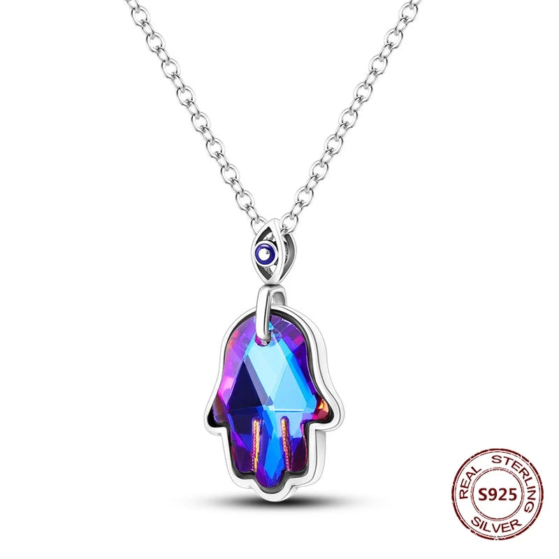 Butterfly Necklace 925 Sterling Silver Original Dragonfly Luminous Firefly Zircon Pendant Chain Link For Women Fine Jewelry Gift