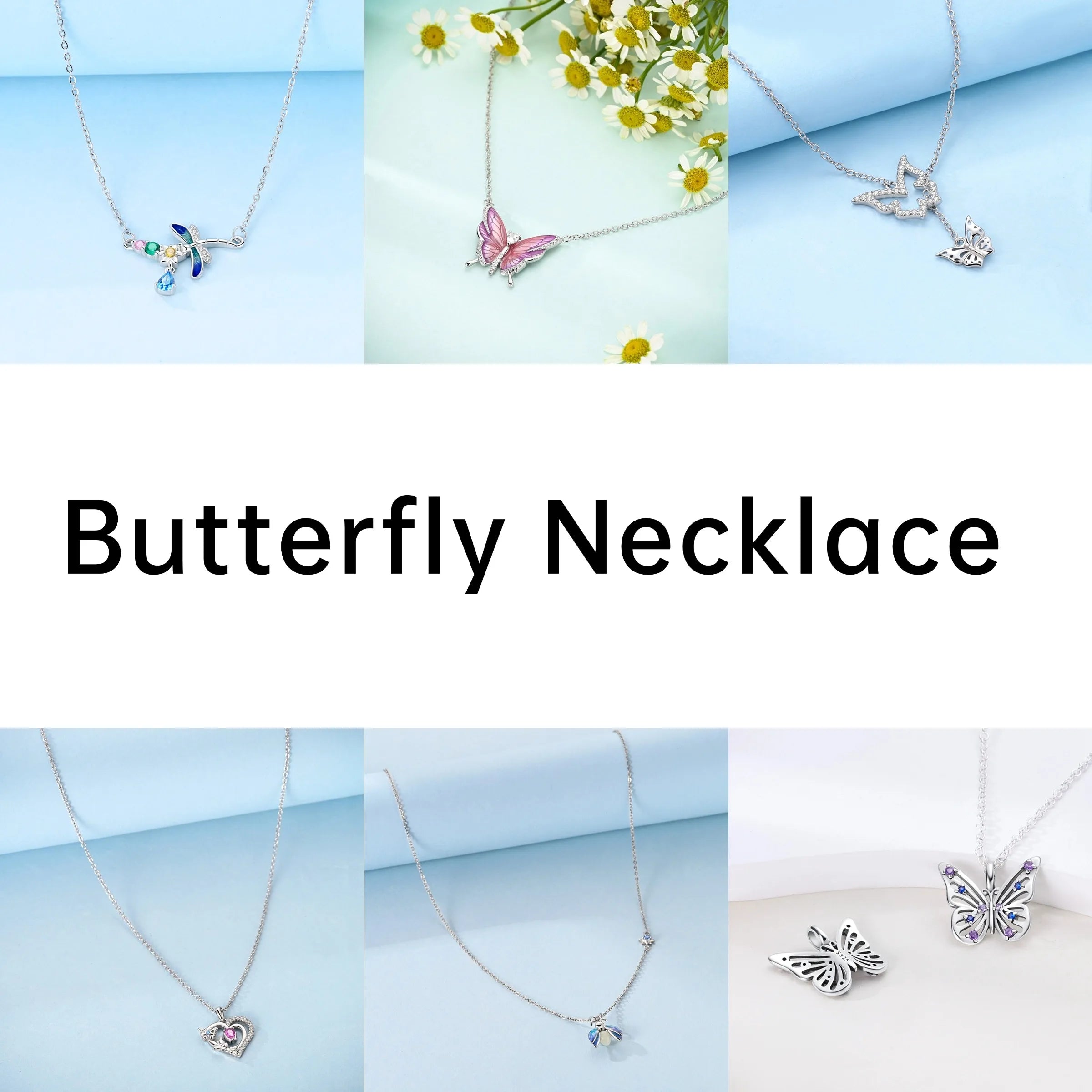 Butterfly Necklace 925 Sterling Silver Original Dragonfly Luminous Firefly Zircon Pendant Chain Link For Women Fine Jewelry Gift