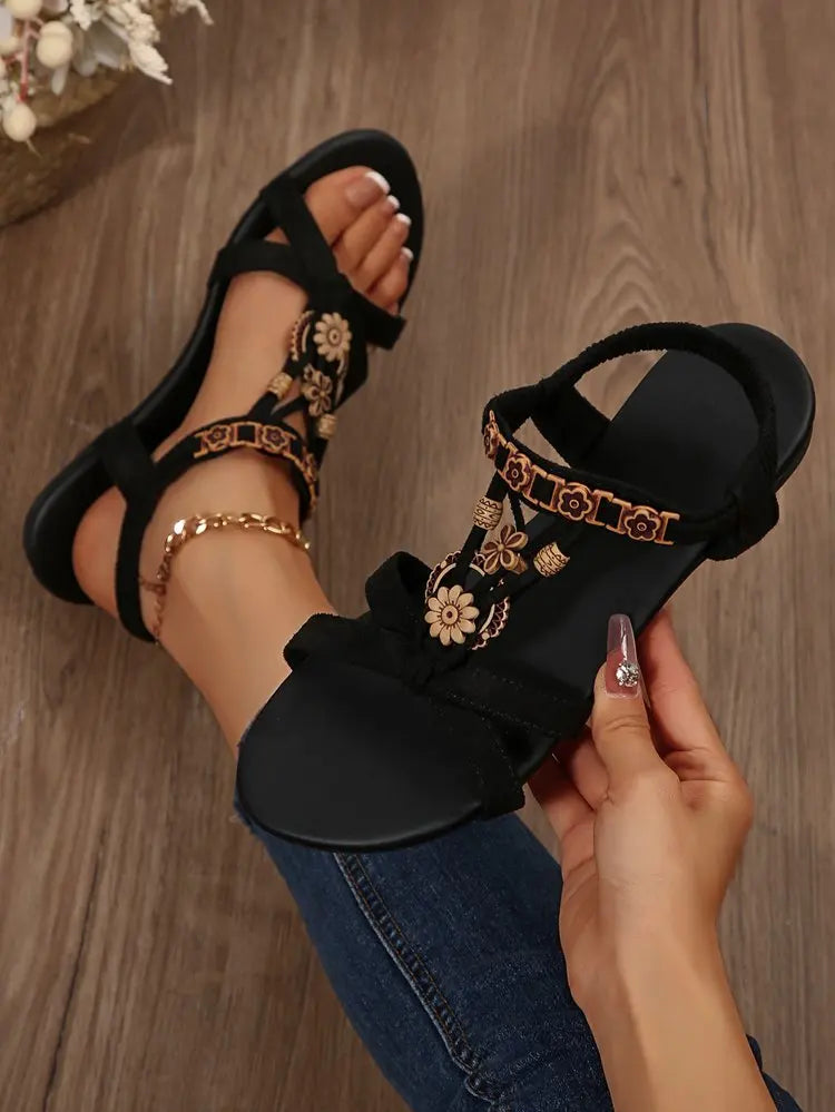 Summer Women Wedge Sandals Soft Bottom Low Heels Sexy Woman Non-slip Shoes Footwear Bohemia Style Summer Platform Sandals Women