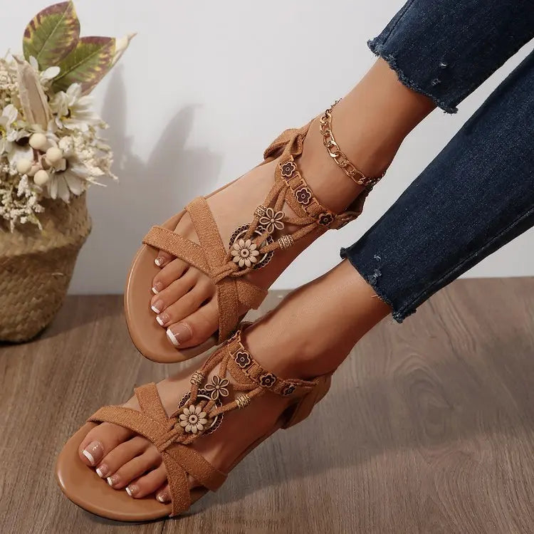Summer Women Wedge Sandals Soft Bottom Low Heels Sexy Woman Non-slip Shoes Footwear Bohemia Style Summer Platform Sandals Women