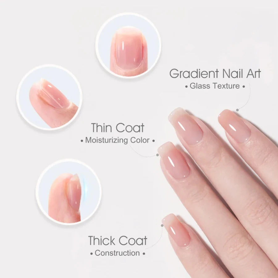 VENALISA 7.5ml Quick Construction Gel, Semi Transparent Jelly Nail Gel Polish, Strengthener Soak Off Gel